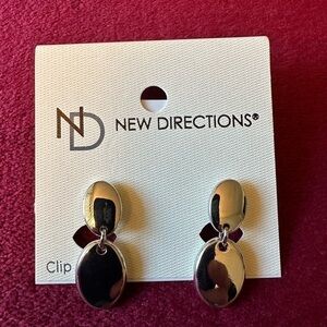 NWT New Directions Silver Clip on Earrings